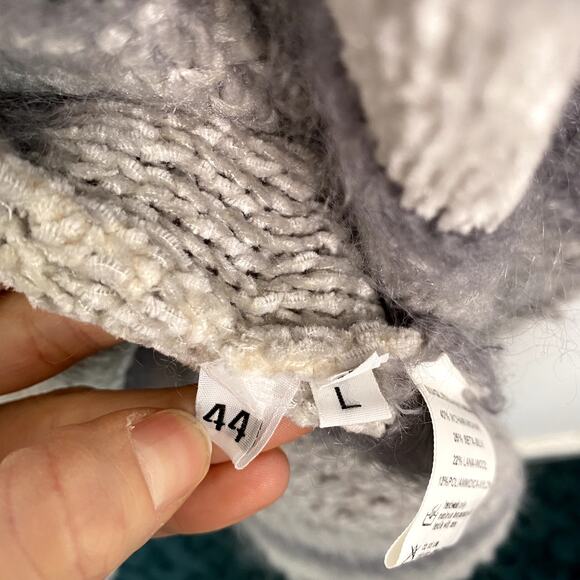 Dune Studios Italy Long Line Striped Knit Hooded Cardigan Sweater Large - Picture 4 of 7